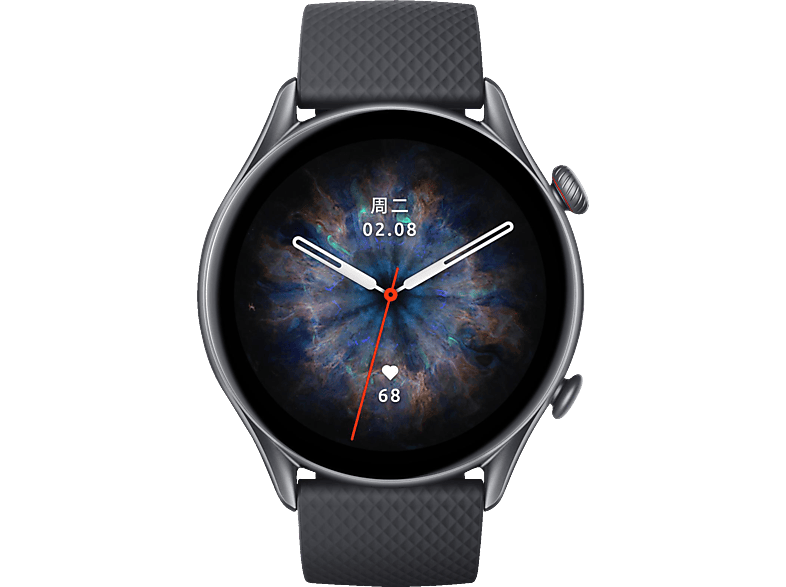 AMAZFIT GTR 3 Pro Smartwatch Aluminium Fluoroelastomer, 76 mm + 118 mm, Infinite Black