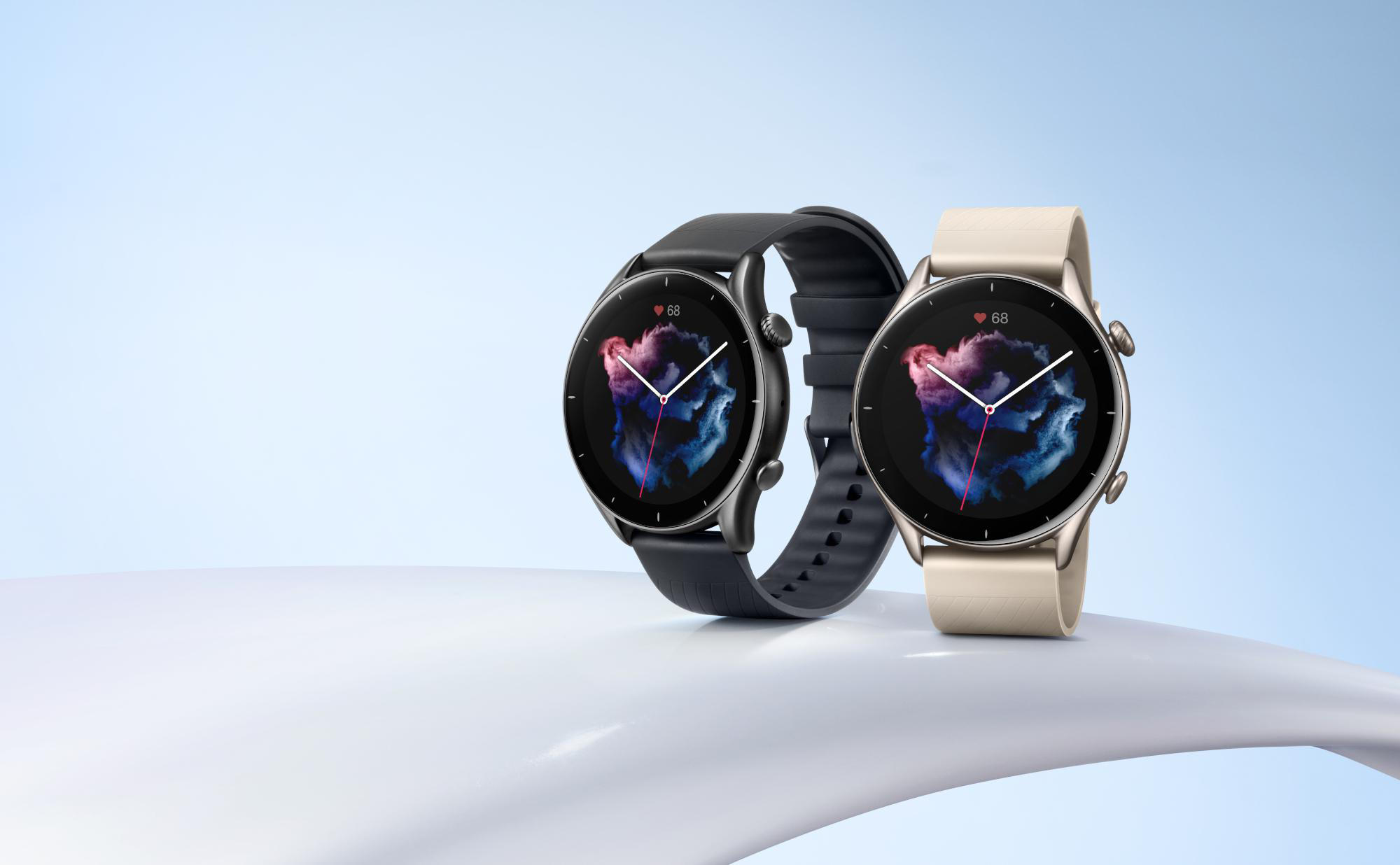 AMAZFIT GTR 3 Smartwatch Aluminium Fluoroelastomer, 76 mm + 118 mm, Thunder Black