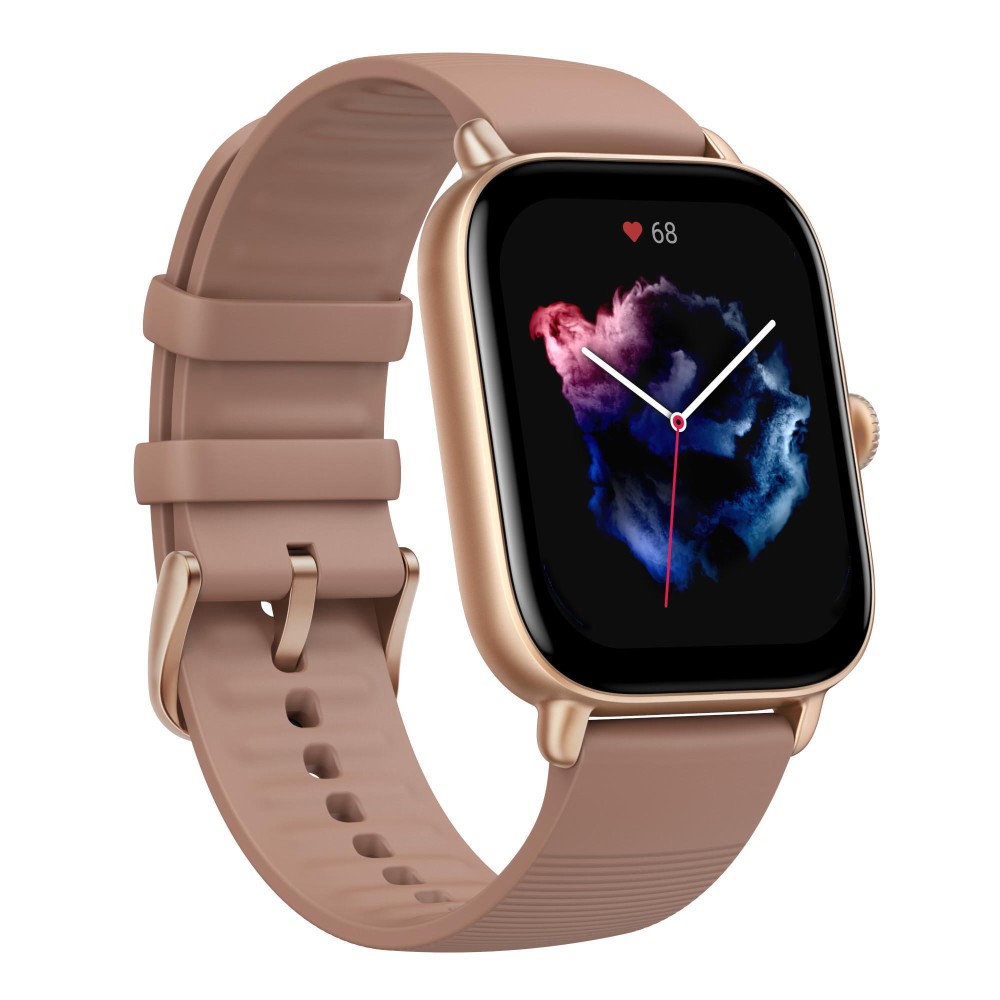 AMAZFIT GTS 3 Smartwatch Aluminium, Kunststoff Fluoroelastomer, 88 mm + 119 mm, Terra Rosa