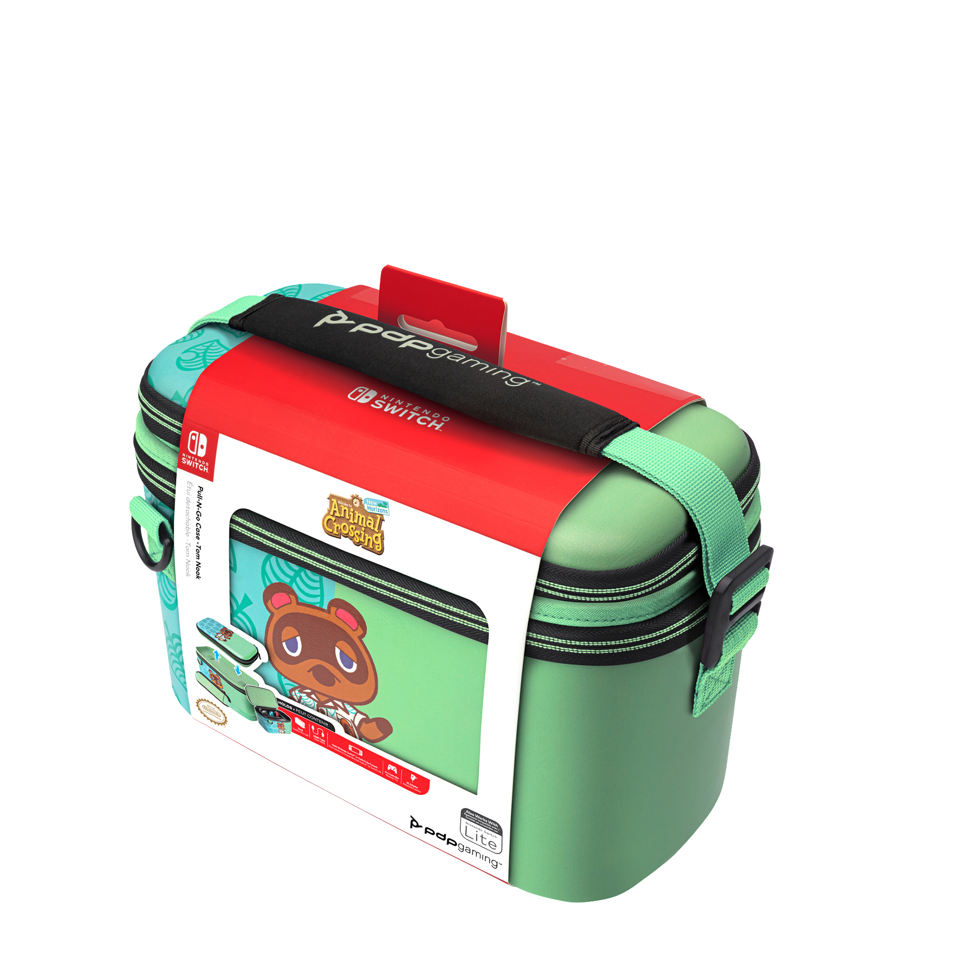 PDP LLC Pull-N-Go-Koffer: Animal Crossing Tom Nook, Tasche für Konsole, Mehrfarbig