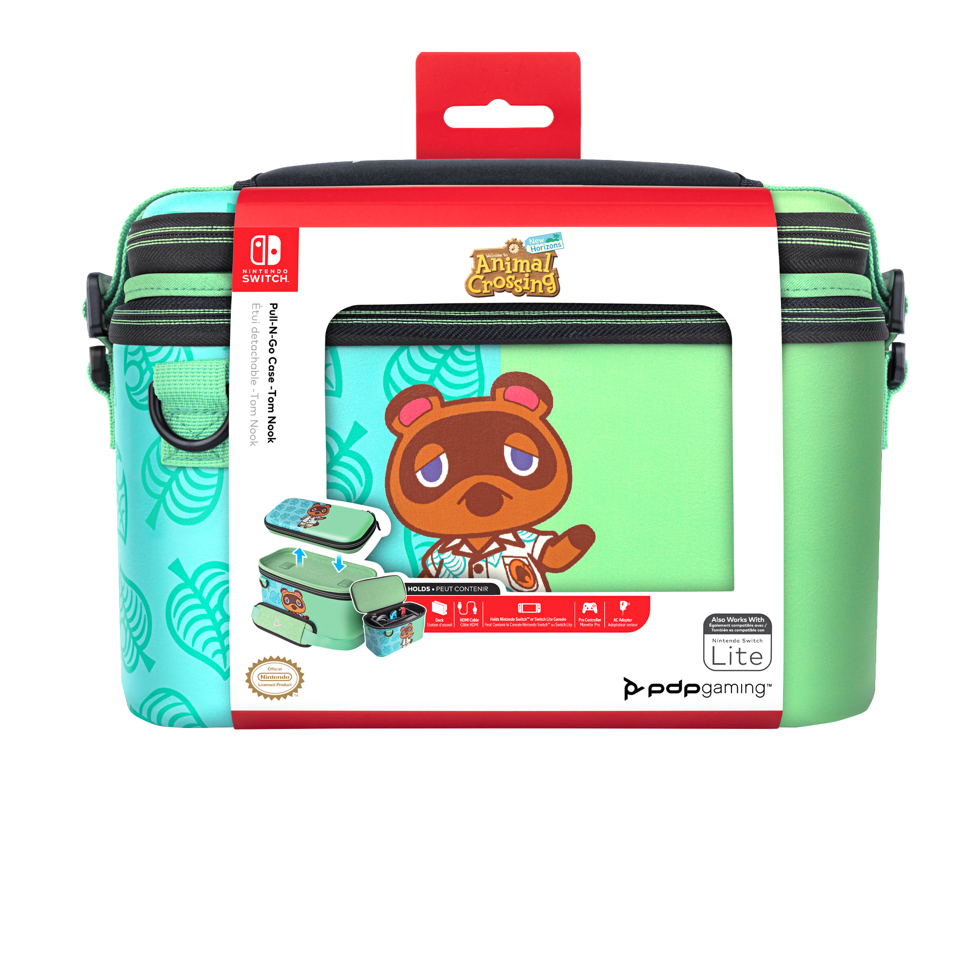 PDP LLC Pull-N-Go-Koffer: Animal Crossing Tom Nook, Tasche für Konsole, Mehrfarbig