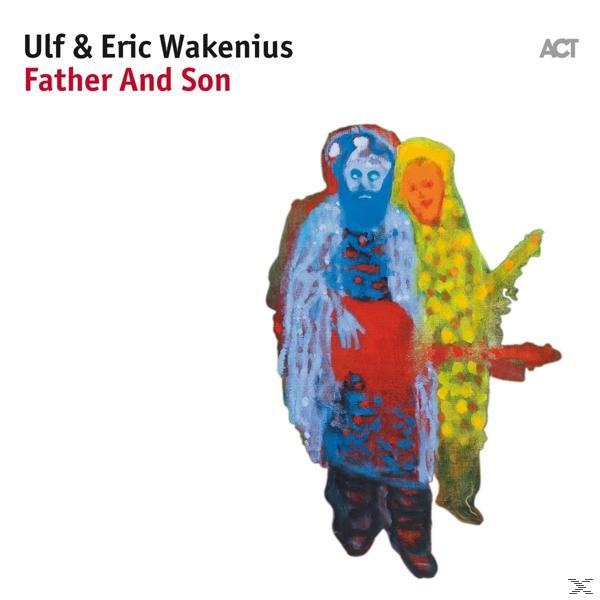 Albumcover mit zwei abstrakten Figuren in Blau, Rot und Gelb. Titel: Father and Son.