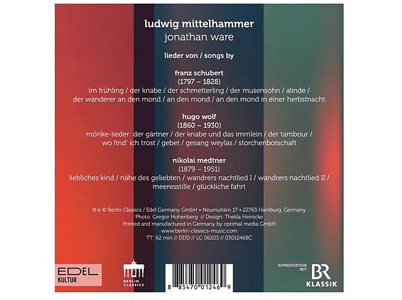 Thumbnail - Mittelhammer,Ludwig/Ware,Jonathan - Schubert-Wolf-Medtner (CD)