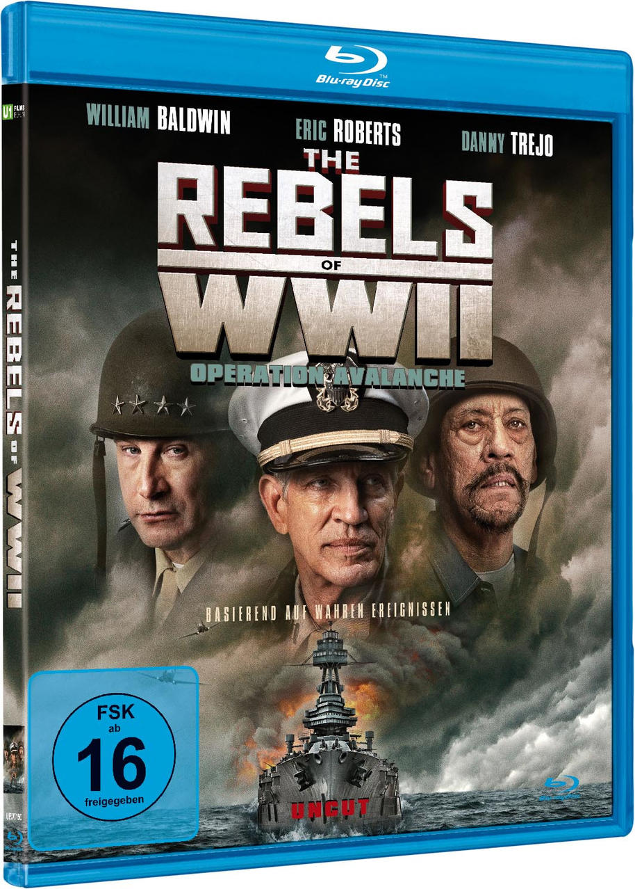 DVD-Cover mit drei Männern in Uniformen, einem Schiff auf See und Text in mehreren Sprachen.
