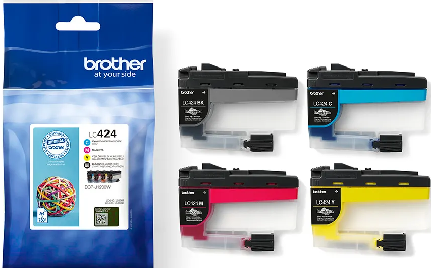 Pack de cartouches d'encre Brother et cartouches individuelles.