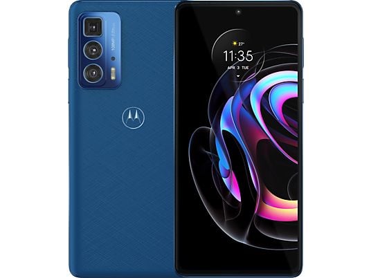 MOTOROLA Edge 20 Pro - Smartphone (6.7 ", 256 GB, Cuir végétalien bleu)