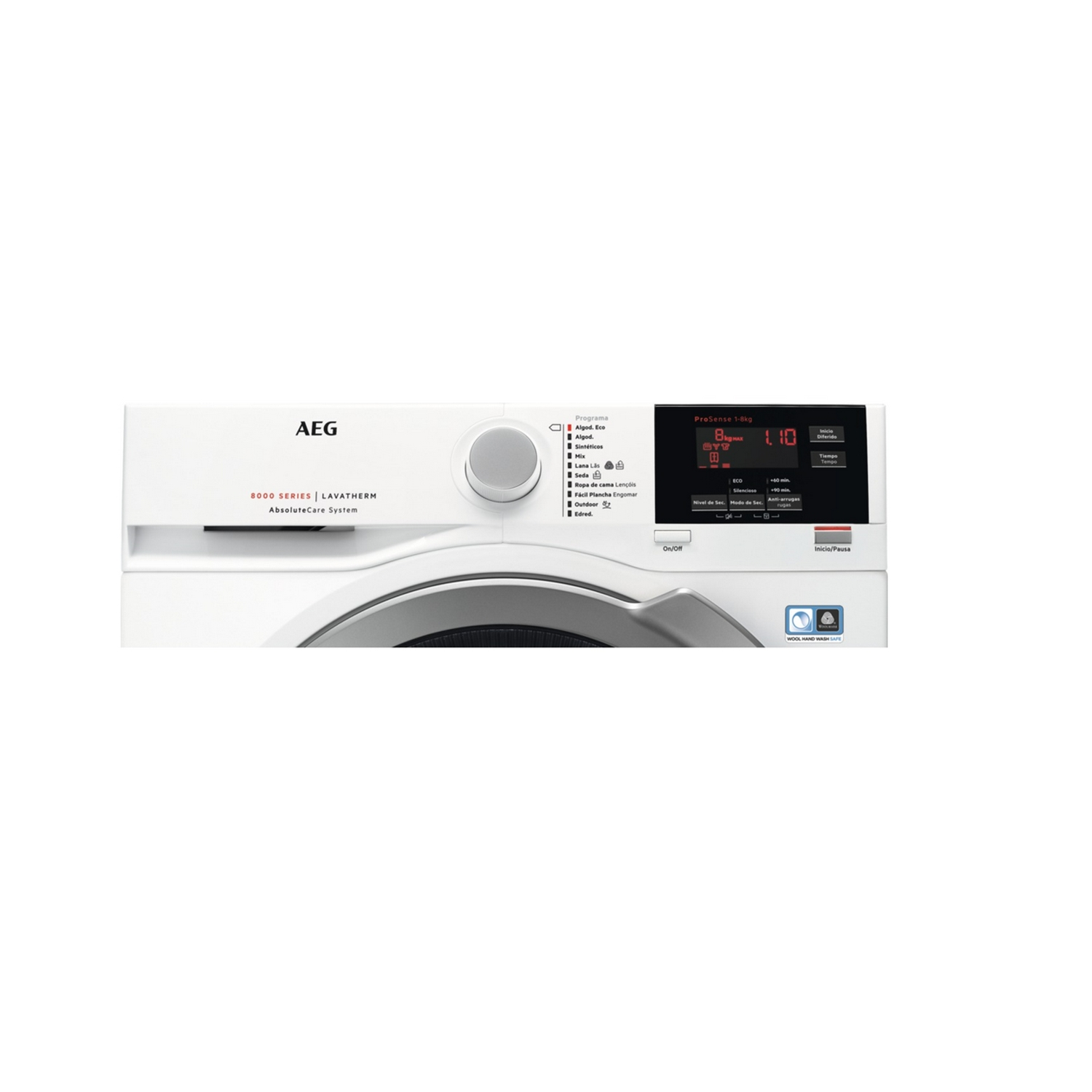 Secadora - AEG T8DBG842, Independiente, Carga frontal, 8kg, Blanco