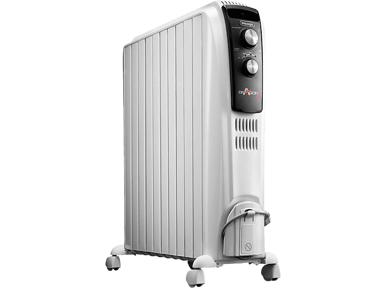 REACONDICIONADO Seminuevo(*) Radiador - De'Longhi Dragon 4 TRDX41025E, 2500 W, 3 niveles, 75 m³, Diseñado en cerámica, Función ECO, Blanco