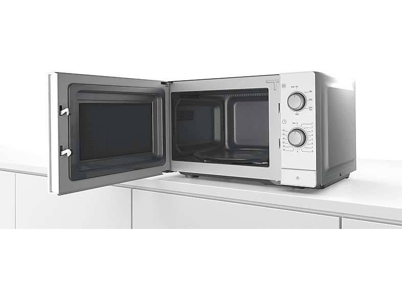 Bosch FFL020MW0 Freistehende Mikrowelle, 44 x 26 cm, Weiß Mikrowelle (800 Watt, Freistehend, 20 l, Weiß) — Foto 2 von 5