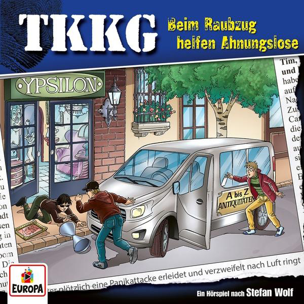 Buchcover einer Kriminalgeschichte, mit einem Transporter und Figuren in Aktion.
