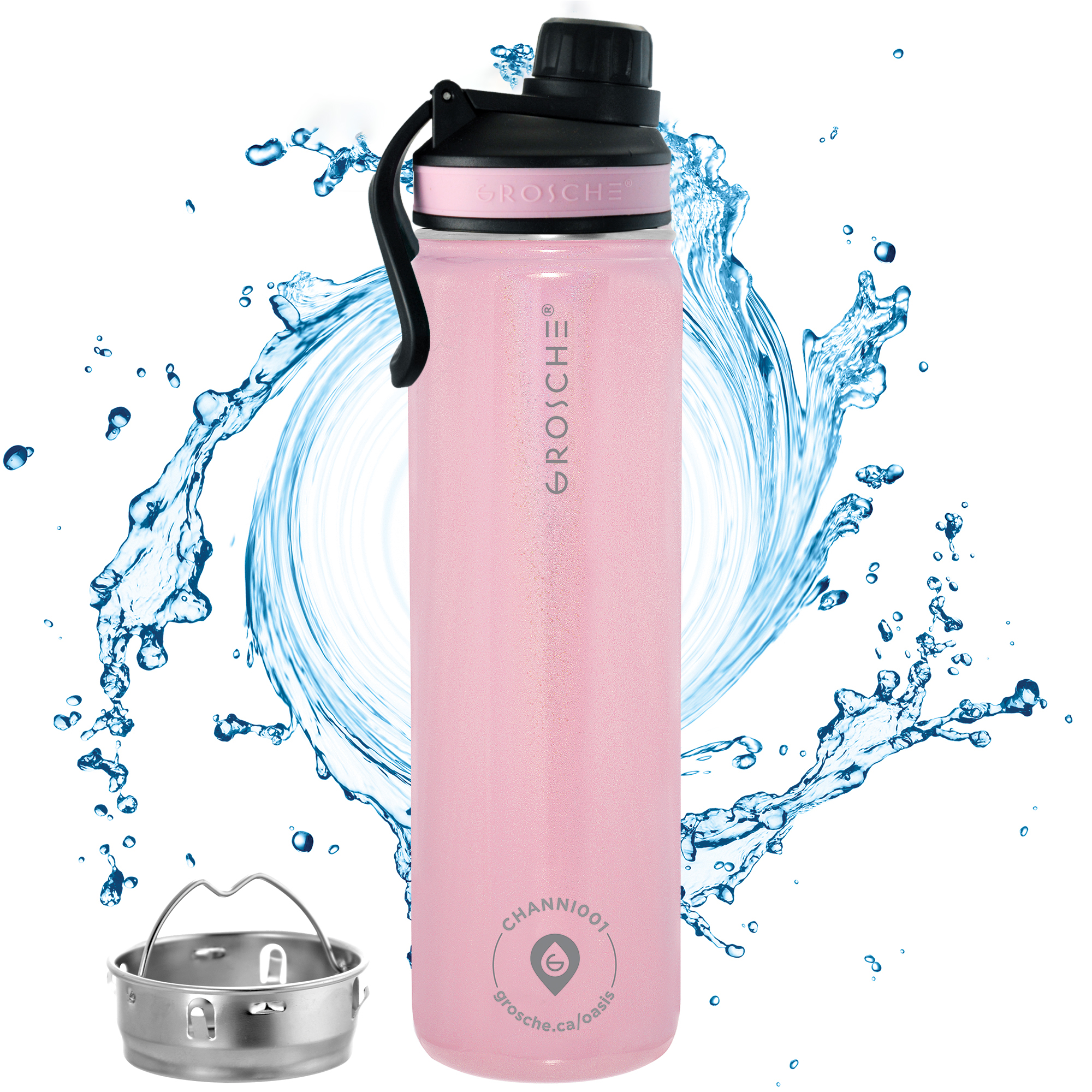 GROSCHE Oasis Termos Gül Kuvars 650 ml