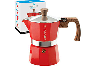 GROSCHE Milano 3 Cup 150 ml Moka Pot Kırmızı