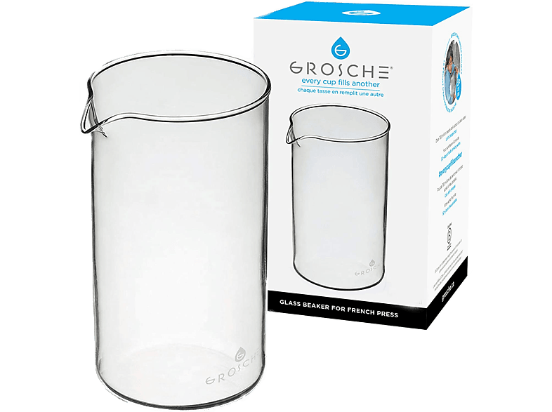 GROSCHE 3 Cup 350 ml French Press Yedek Cam Şeffaf_0