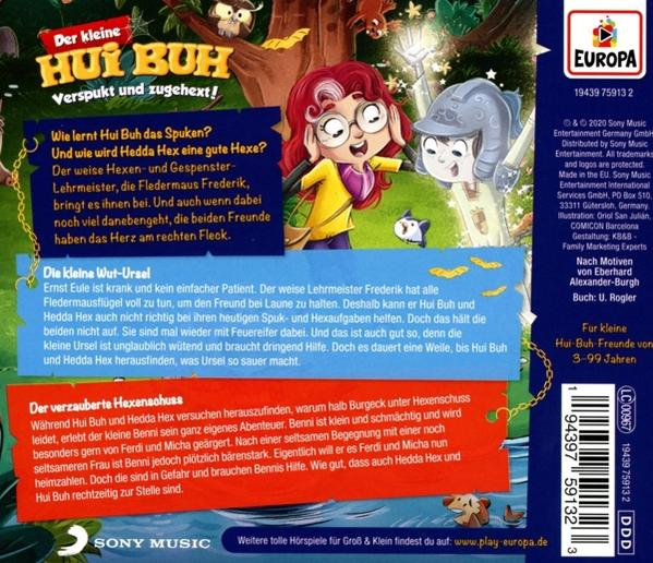 Rückseite eines Comic-Covers mit Text und Illustrationen.