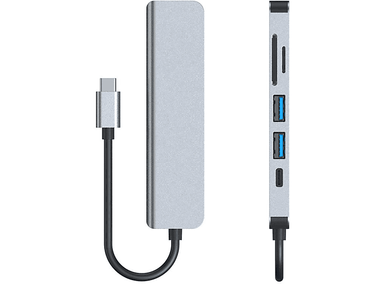 DAYTONA HC-13C Type C to USB HDMI SD Card PD Adaptör Gri_2