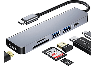 DAYTONA HC-13C Type C to USB HDMI SD Card PD Adaptör Gri_3