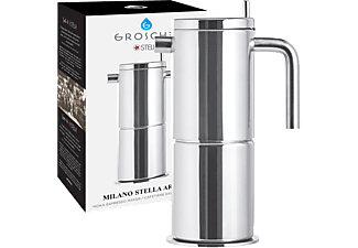 GROSCHE Milano Stella 4 Cup Aroma Çelik Moka Pot Gümüş