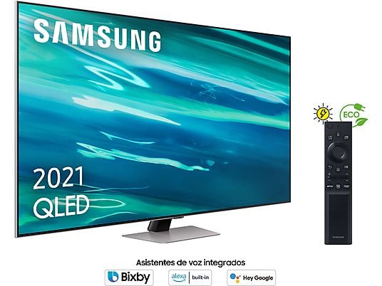 TV QLED 55" - Samsung QE55Q83AATXXC, UHD 4K, Procesador QLED 4K con IA, Smart TV, Plata