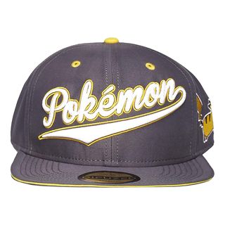 DIFUZED "Pokémon" Baseball Snapback Cap - Kappe (Grau/Gelb/Weiss)