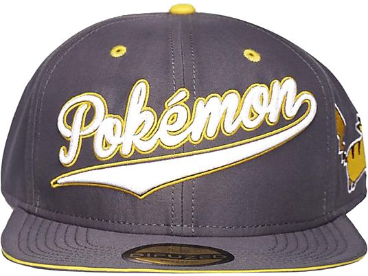 DIFUZED « Pokémon » Baseball Snapback Cap - casquette (Gris / jaune / blanc)