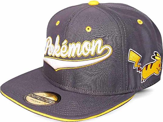 DIFUZED Cappellino snapback da baseball "Pokémon" - berretto (Grigio/giallo/bianco)