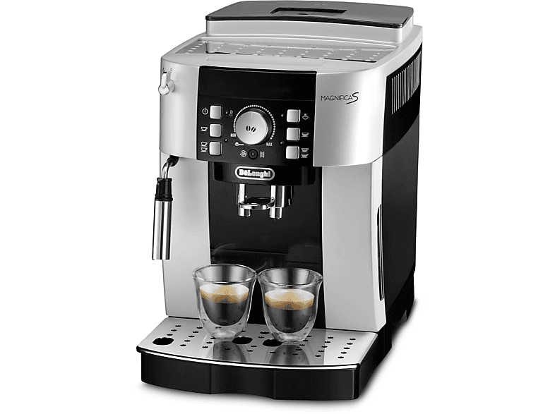 DELONGHI Magnifica S ECAM21.116.SB - 5 Kaffeespezialitäten, kompakt, elegantes Design, Direktwahltasten, leichte Bedienung, Kaffeevollautomat Silber
