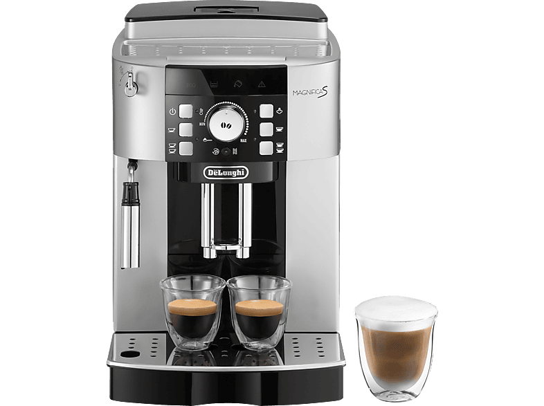 mit | MediaMarkt Magnifica Kaffeevollautomat 13 S ECAM21.116.SB Kaffeevollautomat Kegelmahlwerk Silber einstellbaren DELONGHI Mahlgraden