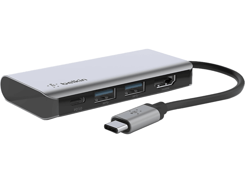 Belkin Hub Usb-c Meerpoorts 4-in-1 Zilver (avc006btsgy)