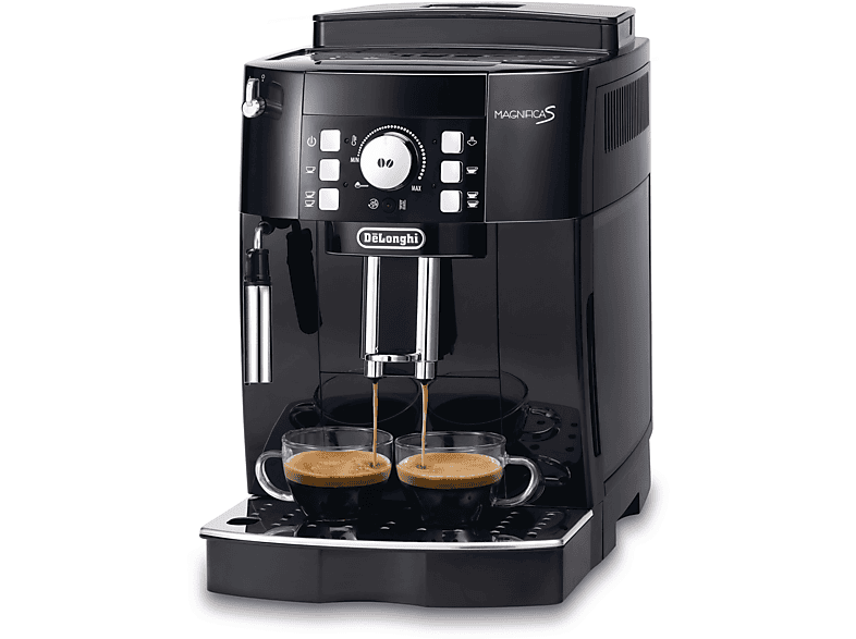 DELONGHI Magnifica S ECAM21.116.B - 5 Kaffeespezialitäten, kompakt, elegantes Design, Direktwahltasten, leichte Bedienung, Kaffeevollautomat Schwarz