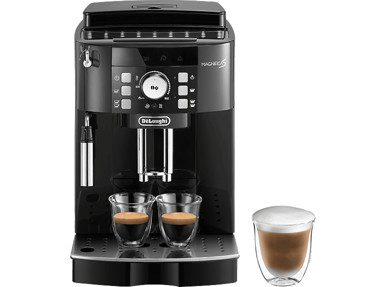  De'Longhi Magnifica Start ECAM222.20.B, Kaffeevollautomat mit  Milchaufschäumdüse, für Cappuccino, mit Espresso-Direktwahltase und 2x  Espresso Funktion, 13-stufiges Kegelmahlwerk, 1450 W, Schwarz