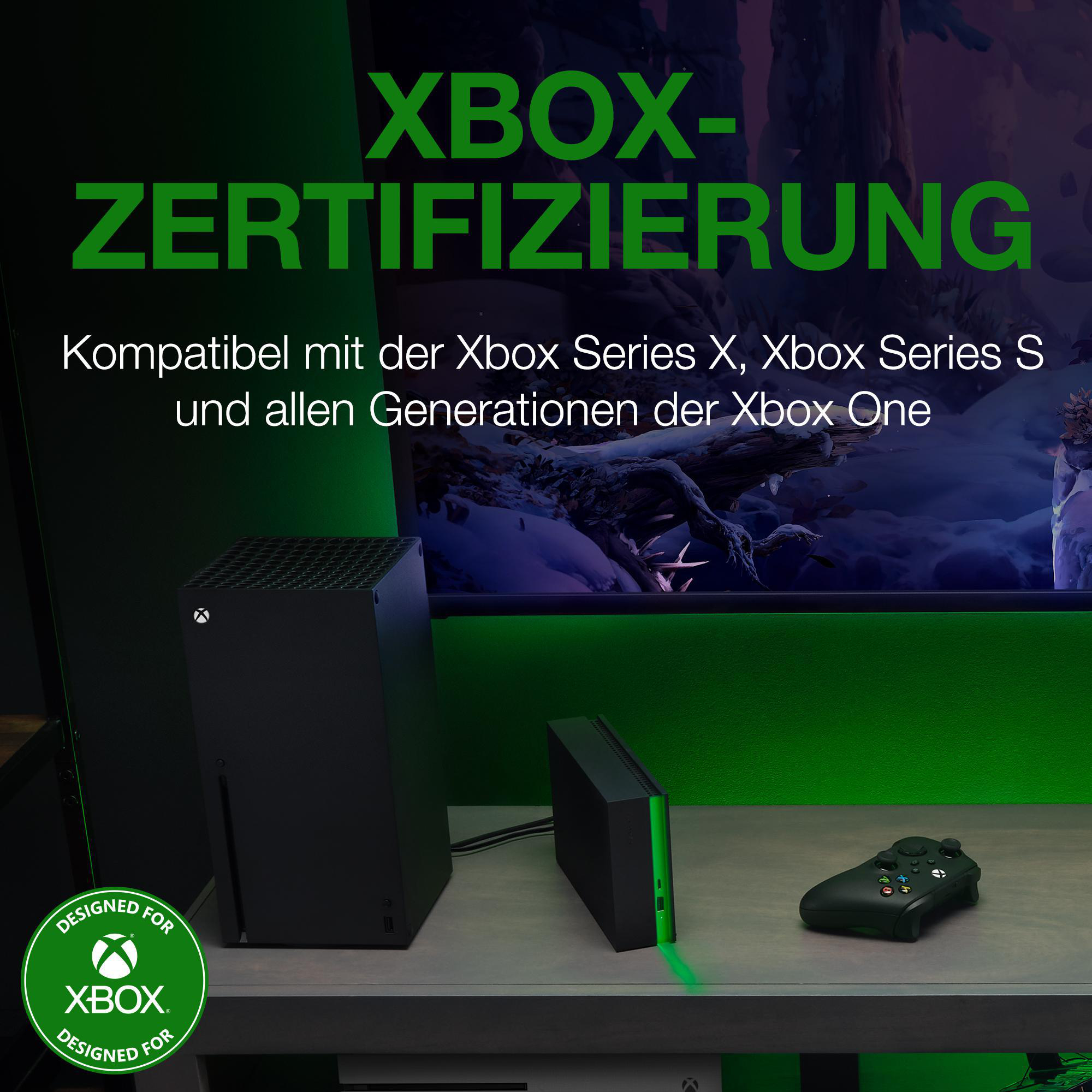 SEAGATE Game Drive Hub Xbox 8 TB 3.5 Zoll, USB 3.0, Externe Festplatte, Schwarz