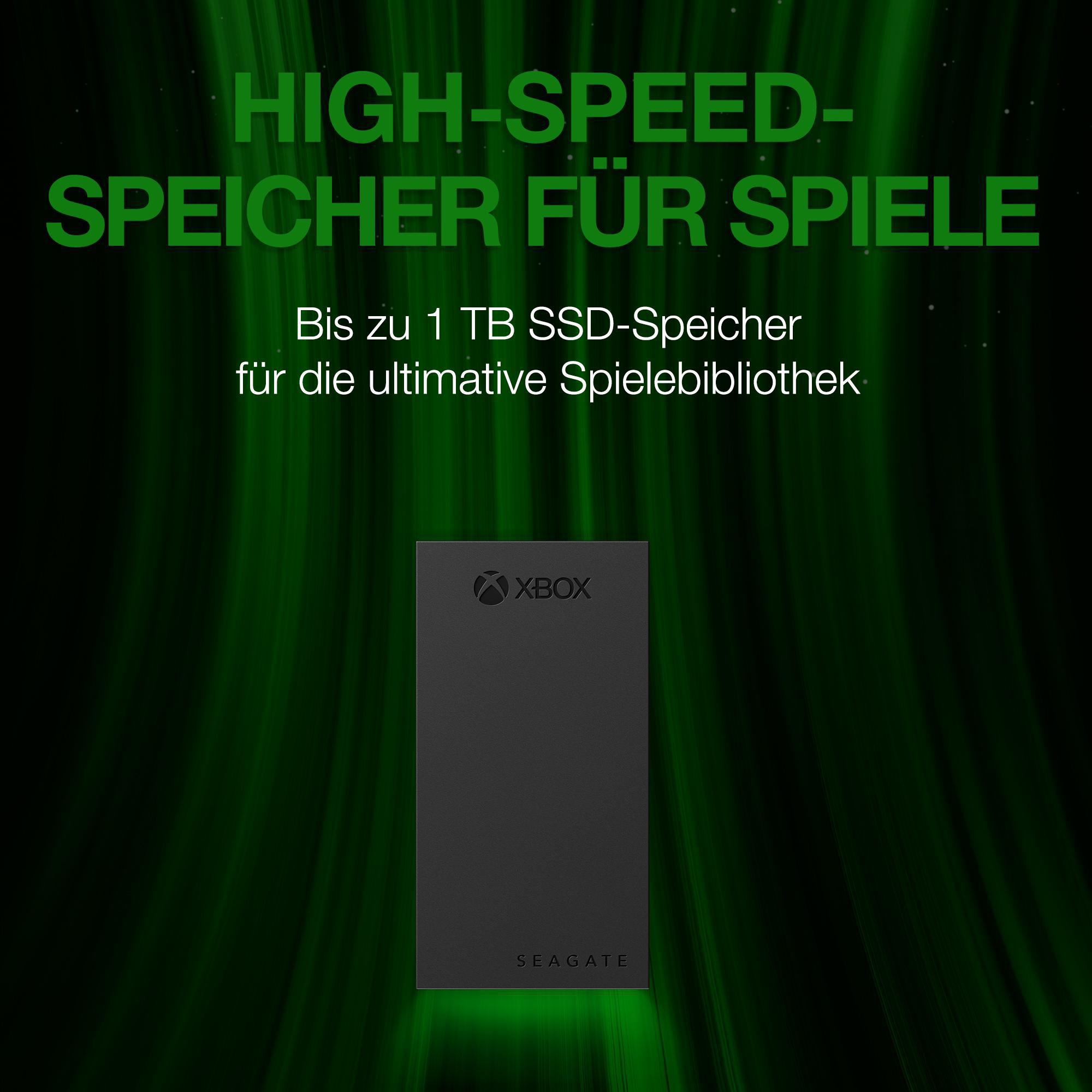 SEAGATE GameDrive SSD Xbox, tragbare externe SSD, 1 TB, 2.5 Zoll, USB 3.0, Xbox, Externe Festplatte, Schwarz