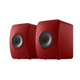 Sistema de audio inalámbrico - KEF LS50 Wireless II, Set de 2, 2x 360 W, Wi-Fi, Uni-Q 1”-5.25”, Rojo Carmesí