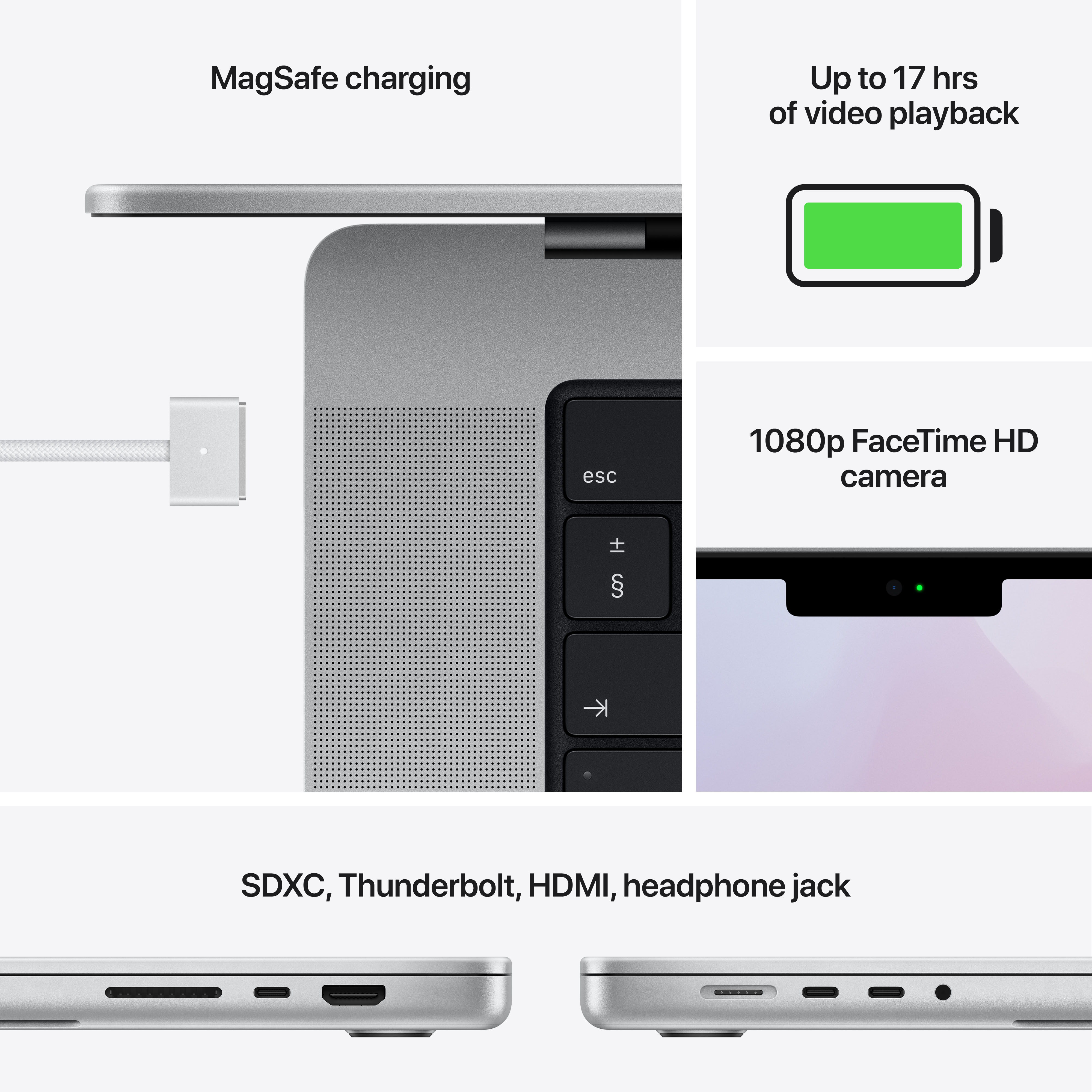 APPLE MacBook Pro 14 (2021) - Zilver M1 Pro 8C14C 16GB 512GB