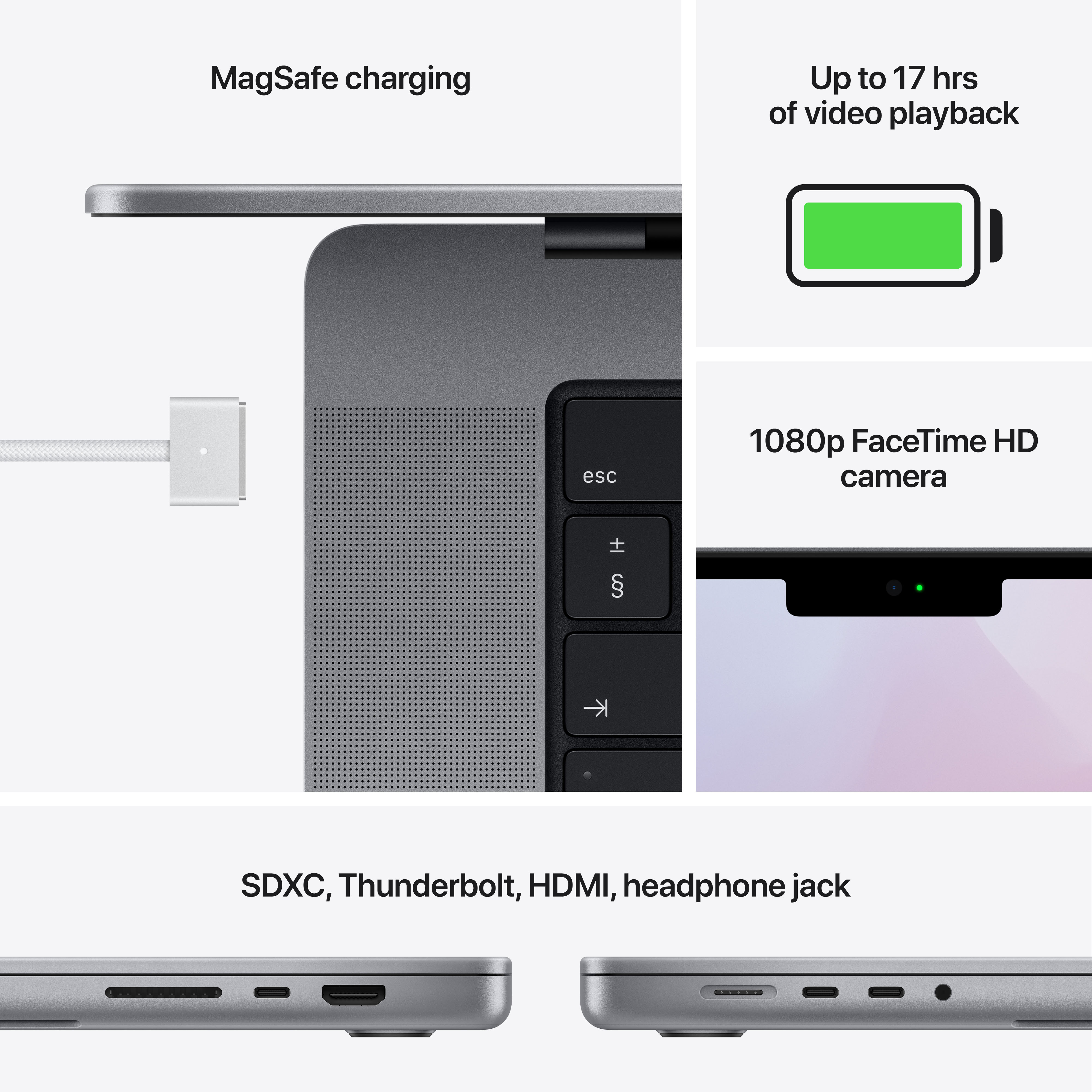 APPLE MacBook Pro 14 (2021) - Spacegrijs M1 Pro 8C14C 16GB 512GB