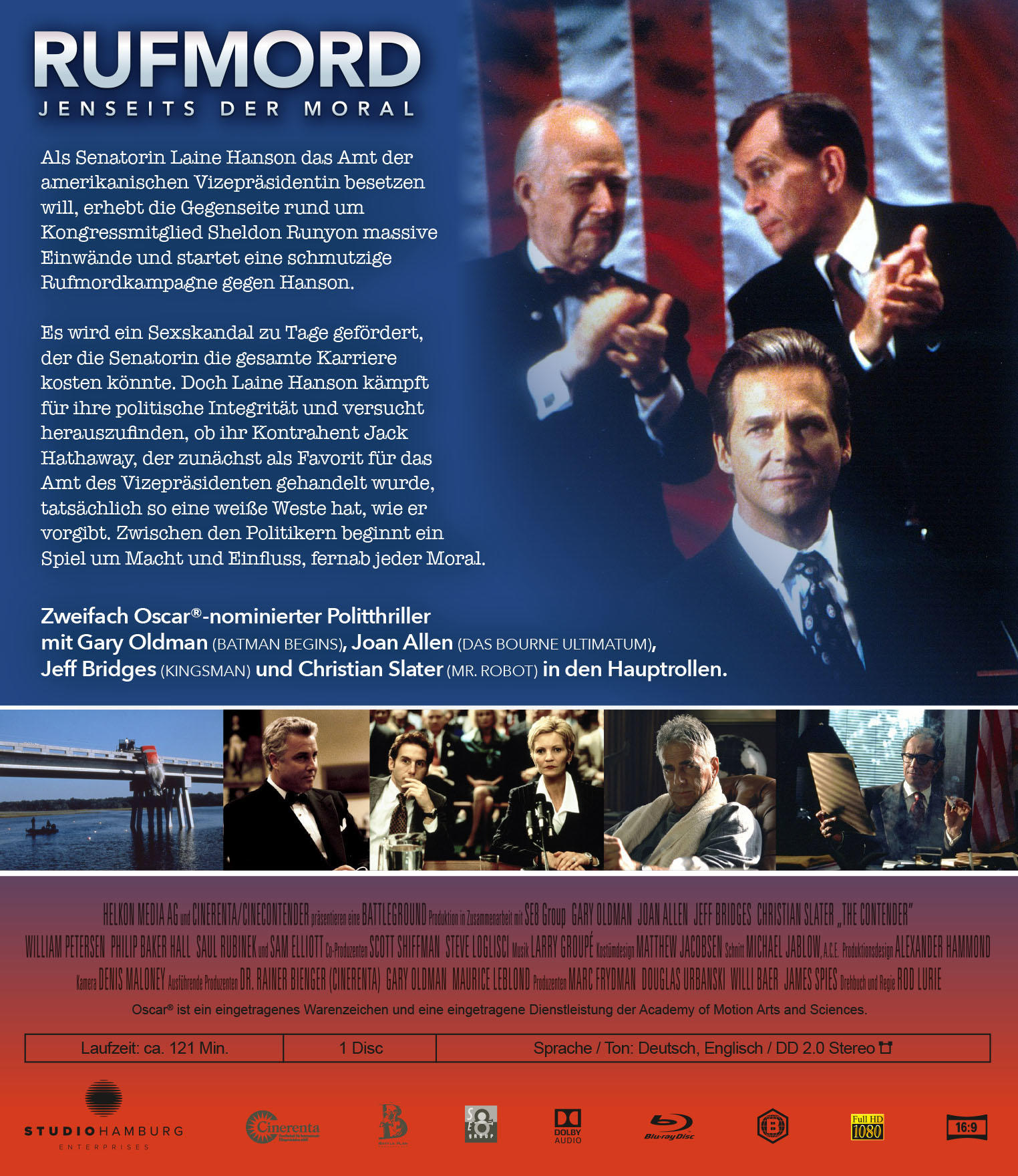 Filmposter mit drei Männern im Anzug. Text auf Deutsch, Titel "RUFMORD" und Namen der Schauspieler.