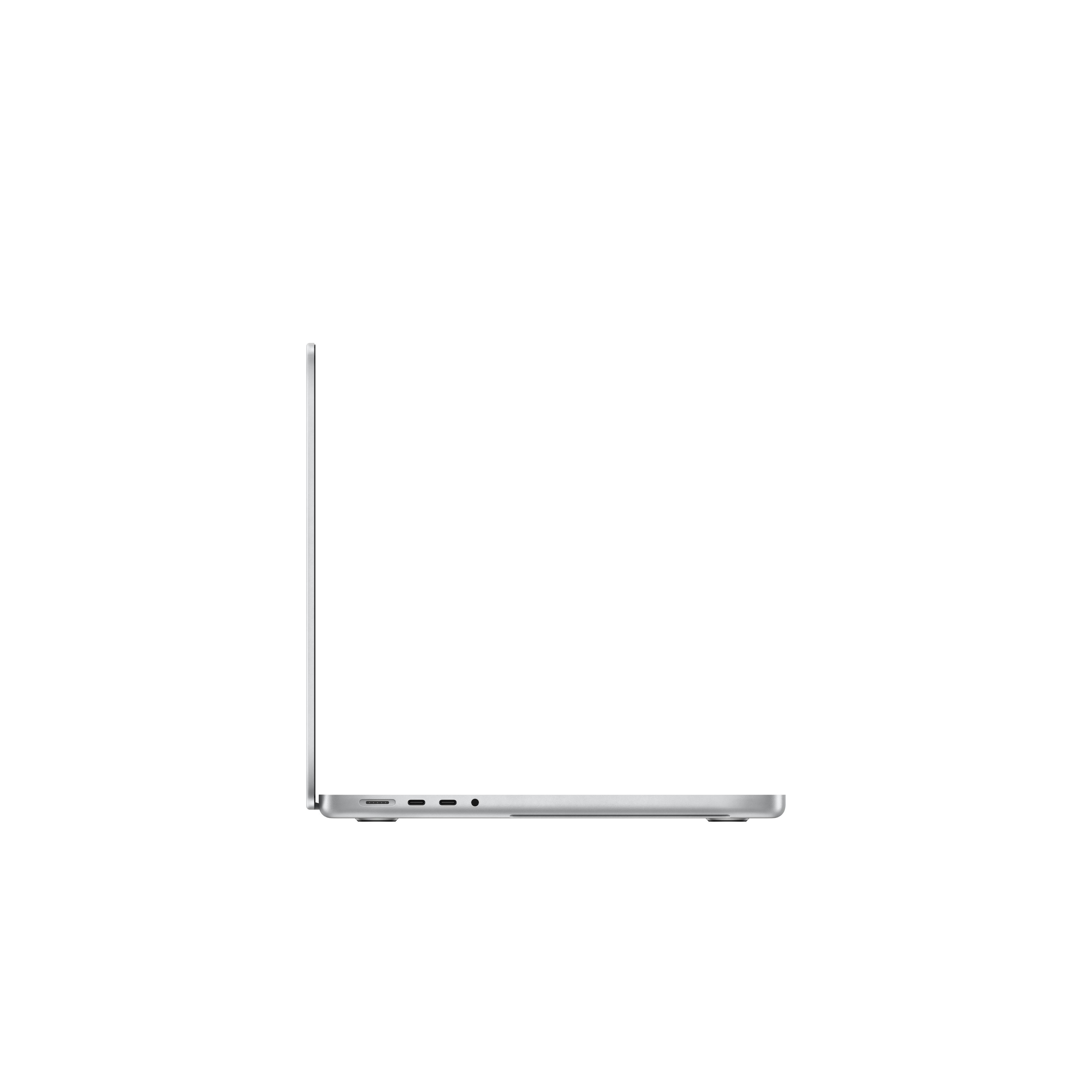 APPLE MacBook Pro MKGR3D/A CTO, GB GPU, 32 Notebook 1 Display, M1 Zoll 32-Core Max RAM, TB Apple Prozessor, SSD, 14,2 mit Silver
