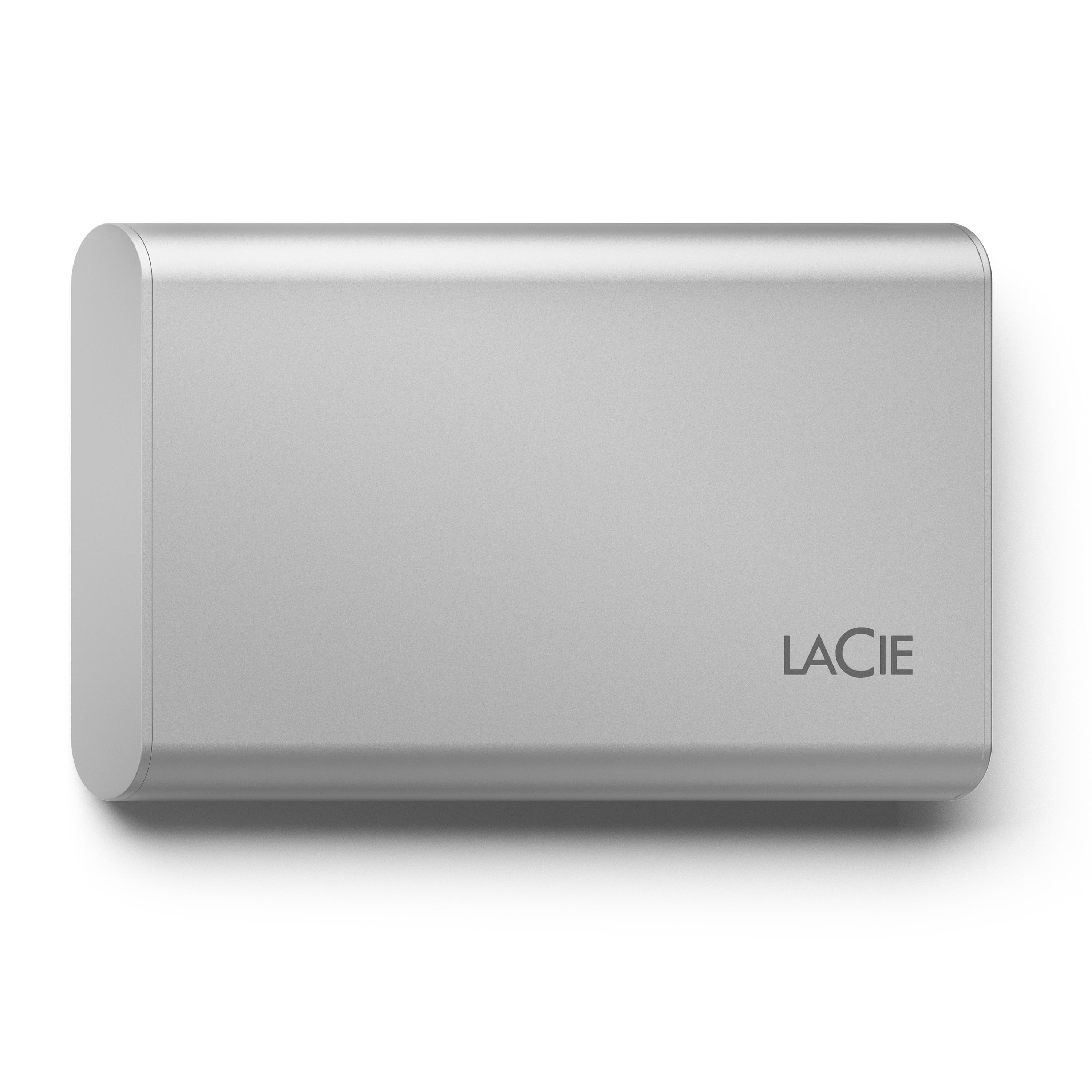 LACIE STKS1000400 Externe Festplatte, 500 GB SSD, 2,5 Zoll, extern, Silber