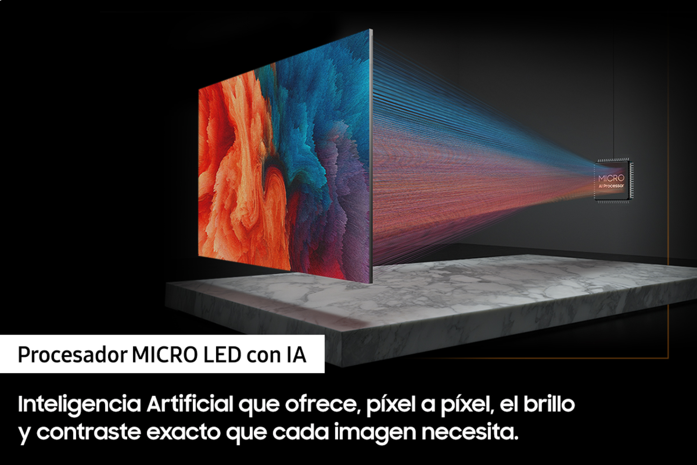 Imagen abstracta con el texto 'Procesador MICRO LED'.