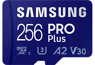 SAMSUNG PRO Plus - Carte mémoire Micro-SDXC  (256 GB, 160 Mbit/s, Bleu)