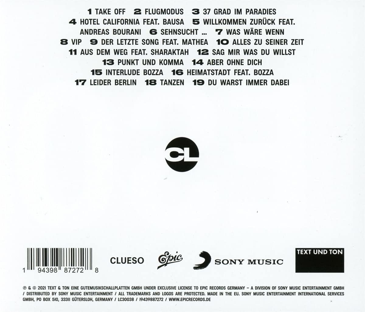 Rückseite einer CD mit Songtiteln, Logos und einem Barcode. Der Text ist auf Deutsch.