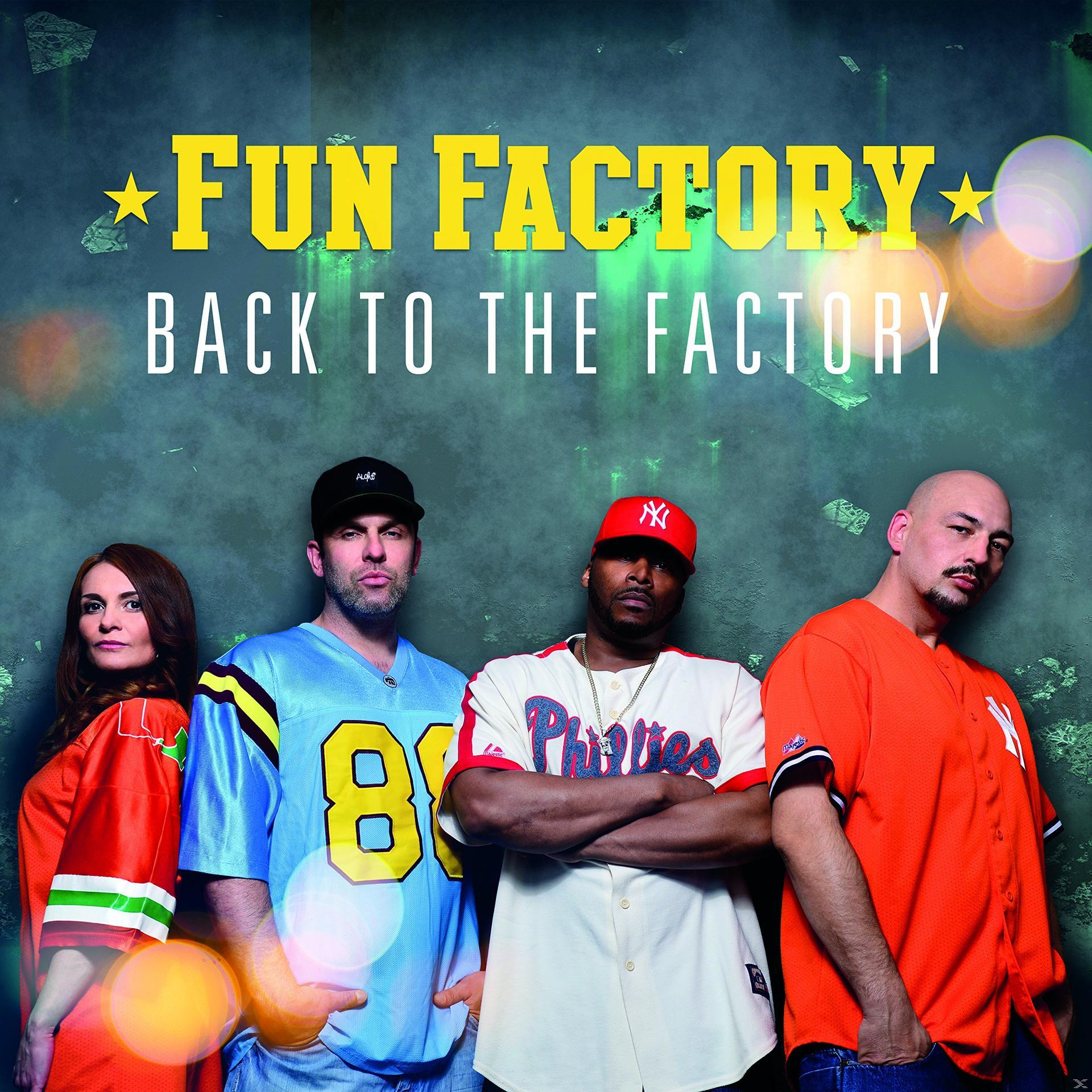 Albumcover mit einer Band aus vier Personen, dem Text 'FUN FACTORY' und 'BACK TO THE FACTORY'.