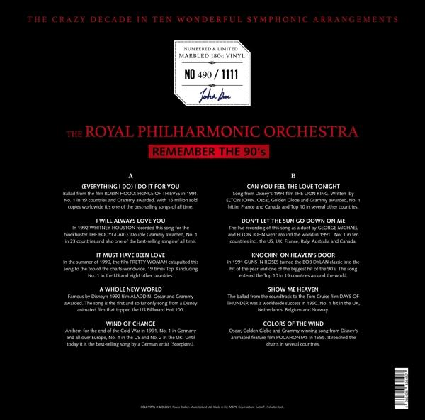 The Royal Philarmonic Orchestra - Remember  The 90's (red LP)  - (Vinyl)