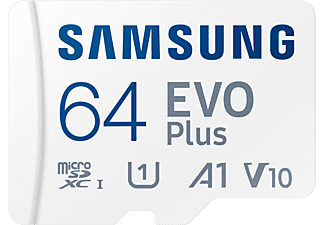 SAMSUNG EVO Plus - Carte mémoire Micro-SDXC  (64 GB, 130 Mbit/s, Blanc)