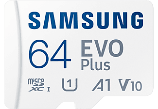 SAMSUNG EVO Plus - Scheda di memoria Micro-SDXC  (64 GB, 130 Mbit/s, Bianco)