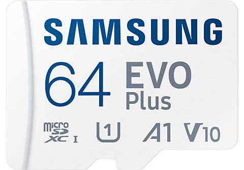 SAMSUNG Speicherkarte EVO Plus 2021 R130 microSDXC 64GB Kit, UHS-I U3, A2, Class 10
