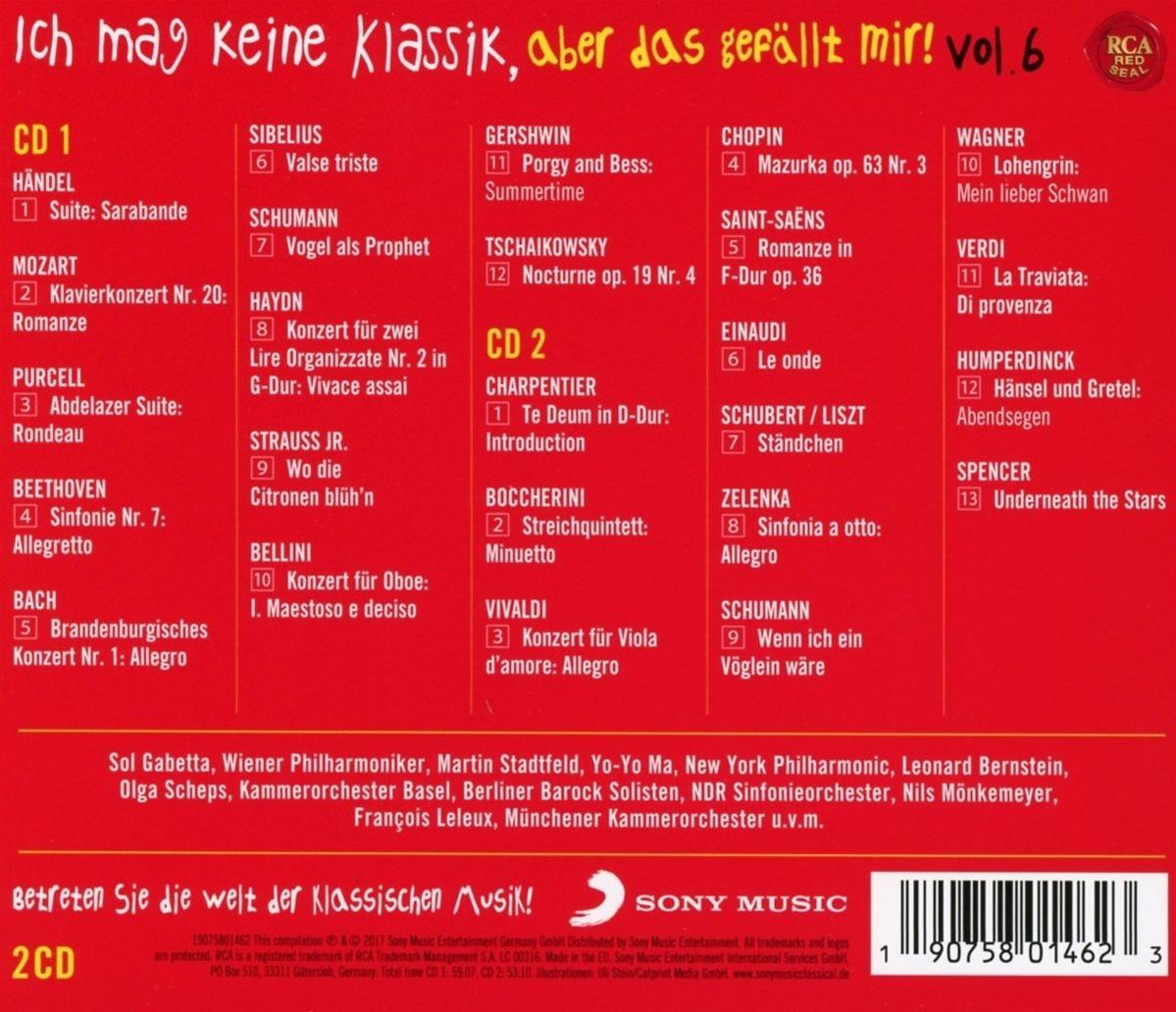 CD-Hülle mit einer Zusammenstellung klassischer Musik. Das Cover hat Text und Logos.