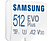 SAMSUNG EVO Plus - Micro-SDXC Speicherkarte  (512 GB, 130 Mbit/s, Weiss)