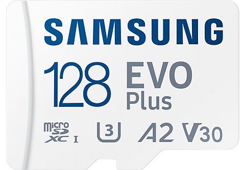 SAMSUNG Speicherkarte EVO Plus 2021 R130 microSDXC 128GB Kit, UHS-I U3, A2, Class 10
