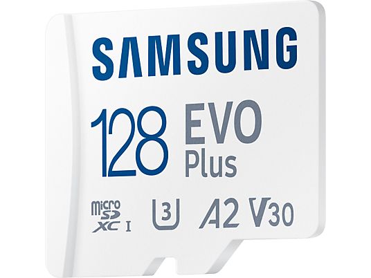 SAMSUNG EVO Plus - Carte mémoire Micro-SDXC  (128 GB, 130 Mbit/s, Blanc)